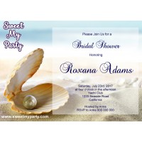 Seaside Bridal Shower invitation, Sea Shell Bridal Shower Invitation,Beach Wedding Shower Invitation,(8)